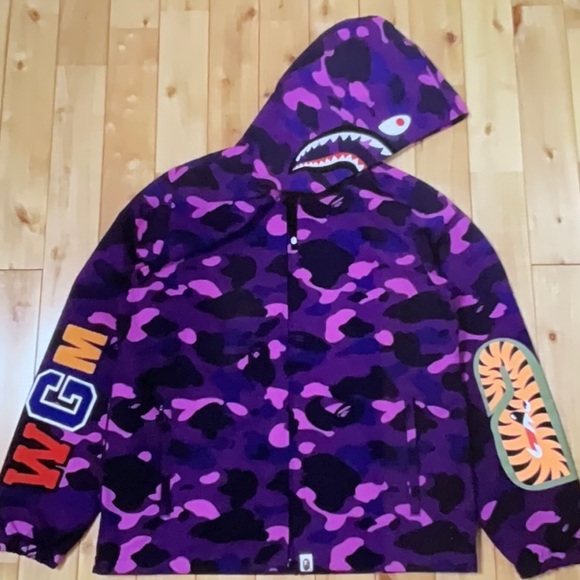 Purple Bape Shark Hoodie